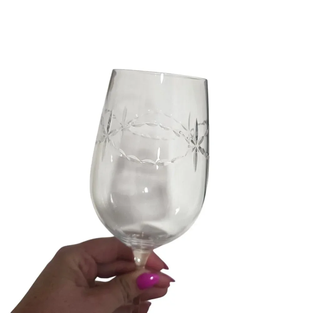 Ralph Lauren Empress Crystal Goblet Set 2 18oz Lead Cut‎ Germany Box